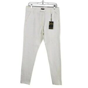 NWT Suko Jeans White Pull On Jogger Pants Elastic Band Waist Size 8
